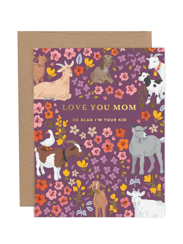 So Glad I'm Your Kid Goats Mother's Day Greeting Card, 1 of 1