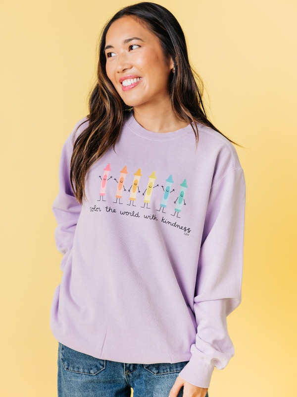 Color the World with Kindness Sweatshirt - Orchid, 2 of 3
