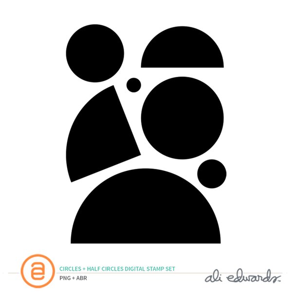 Circles & Half Circles Digital Stamp Set, 1 of 1
