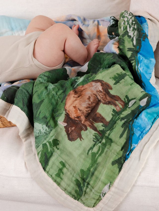 Grand Teton National Park Reversible Landscape Baby Quilt, 2 of 6