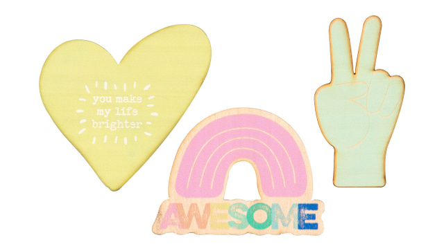 You Make Life Better Painted Wood Veneer Icons, 1 of 2