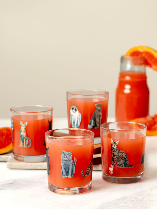 Feline Friends Cats 7.5oz Short Juice Glass Set, 1 of 3