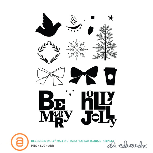 December Daily® 2024 Digital 6×8 Holiday Icons Stamp Set, 1 of 1