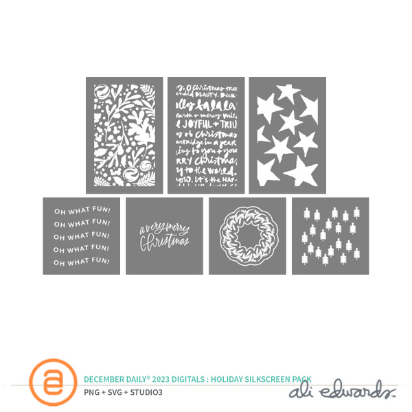 December Daily® 2023 Digital Holiday Silkscreen Pack, 1 of 1