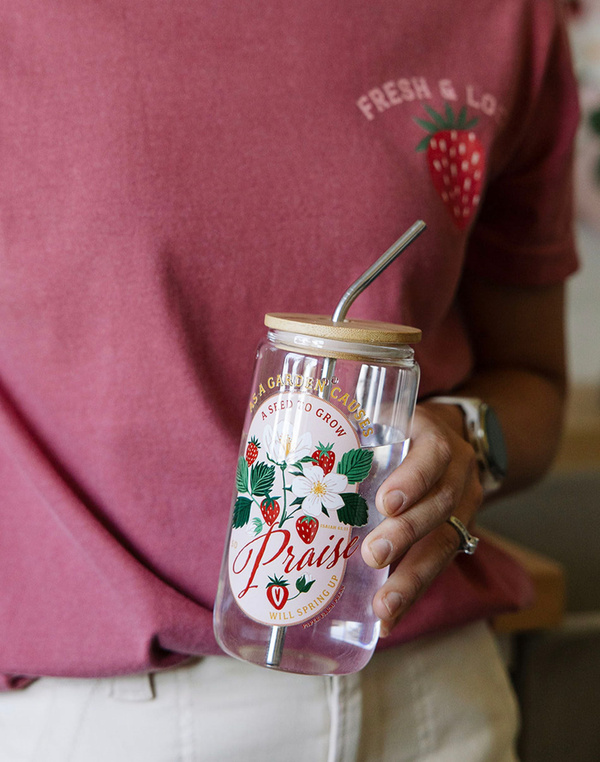 Strawberry Faith Glass Can, 3 of 6