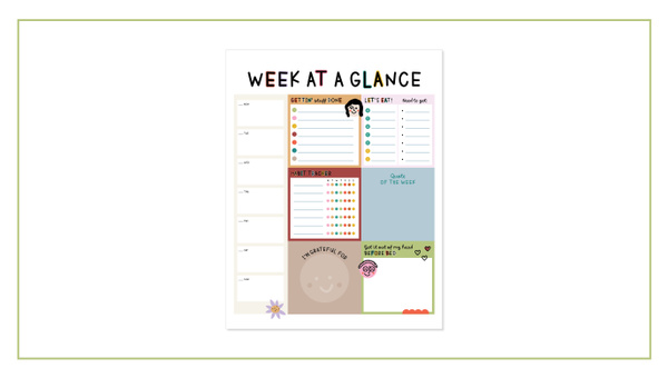 Week At A Glance Printable, 1 of 1