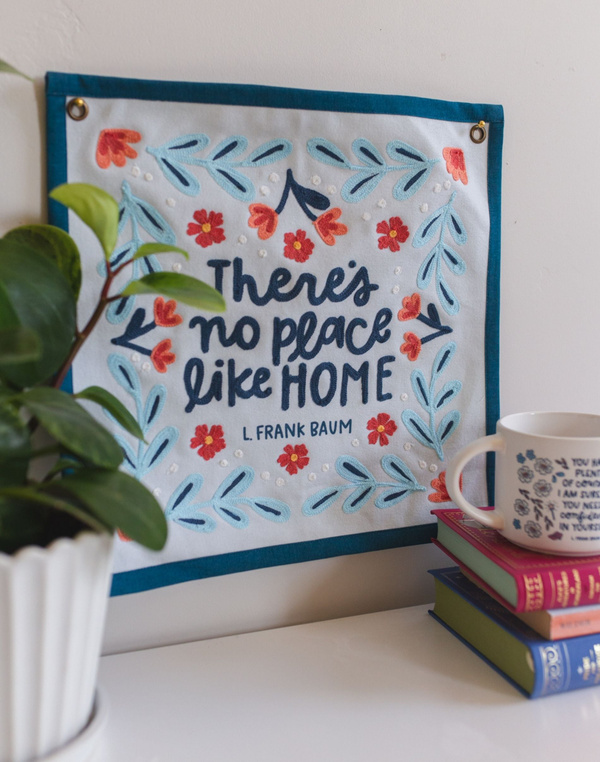 No Place Like Home Wizard of Oz Embroidered Canvas Banner, 2 of 4