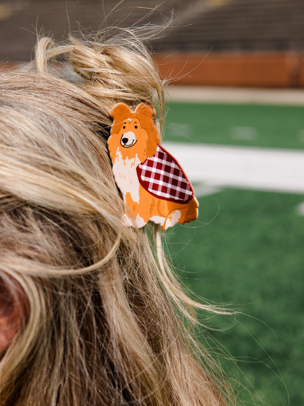 College Station Football Game Day Claw Hair Clip, 1 of 6