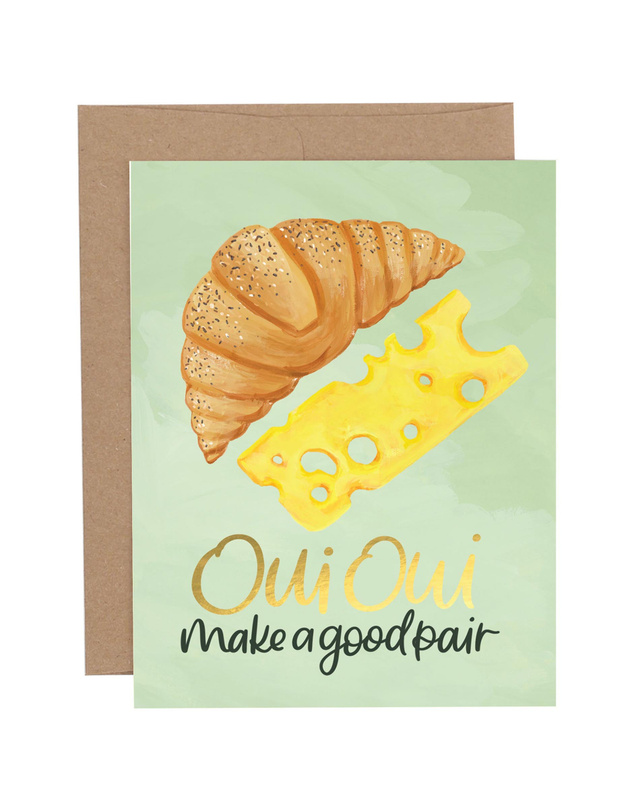 Oui Make A Good Pair Freindship Greeting Card, 1 of 1