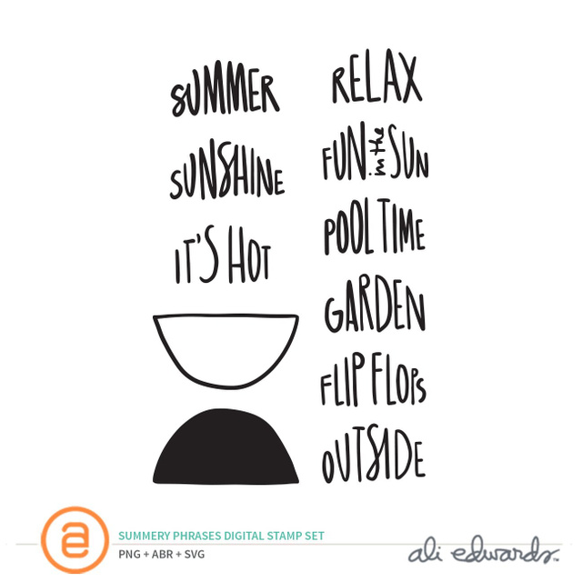 Summer Phrases Digital Stamp Set, 1 of 1