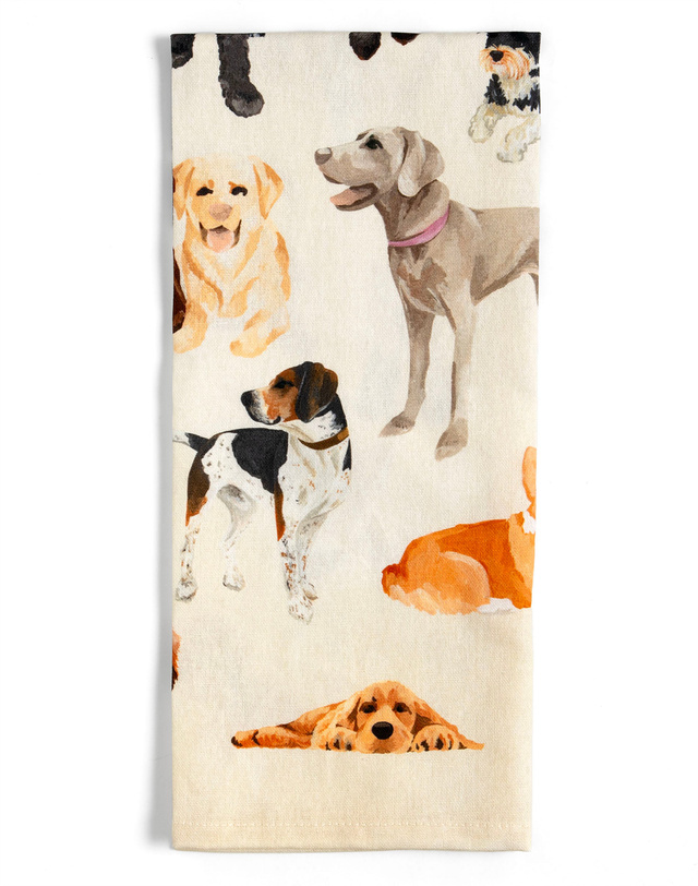 Furry Friends Dogs Tan Kitchen Towel, 3 of 4