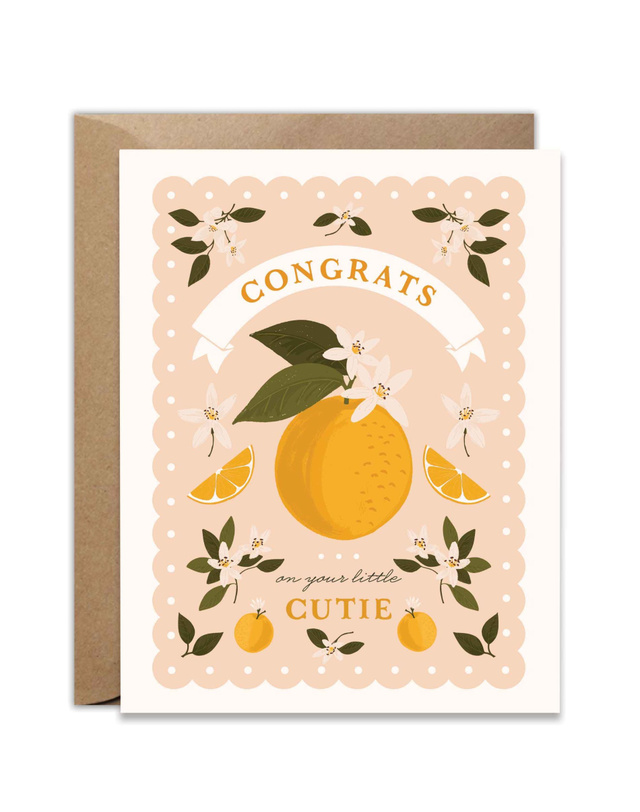 Congrats On Your Cutie Pink Orange Greeting Card, 1 of 2