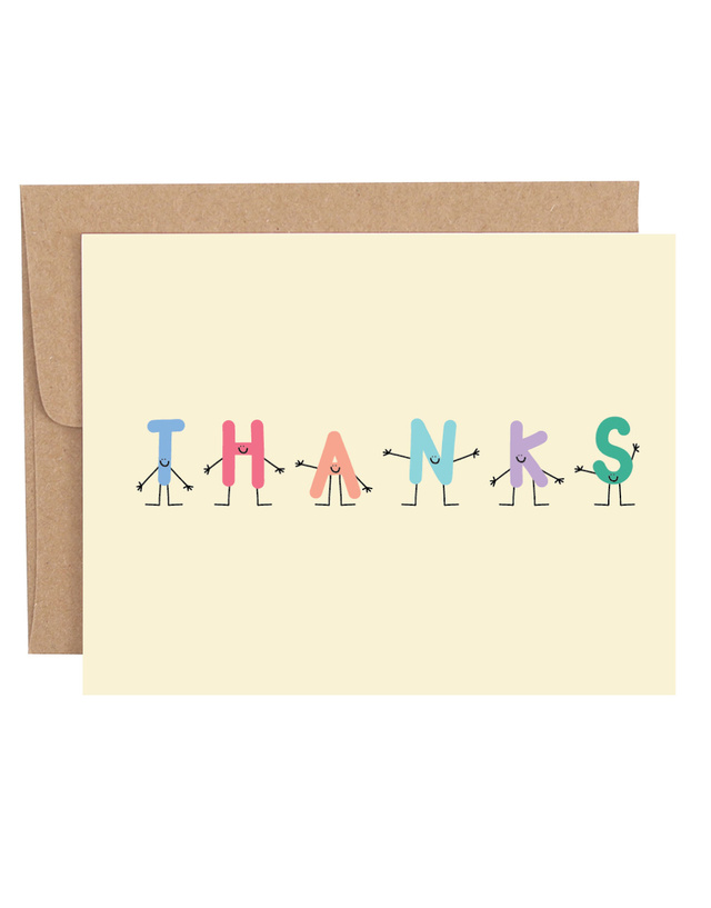 Thanks Letters Greeting Card, 1 of 1