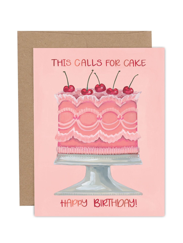 This Calls for Cake Birthday Greeting Card, 1 of 1