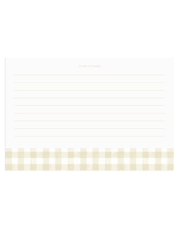 Beige Gingham Recipe Cards - Set of 50, 2 of 3