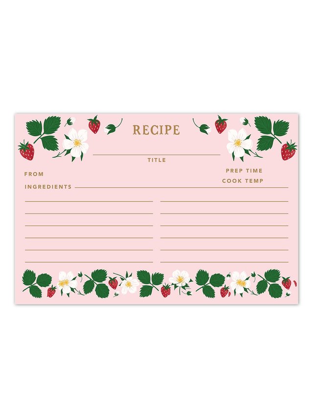 Strawberry Patch Recipe Cards - Set of 50, 1 of 2