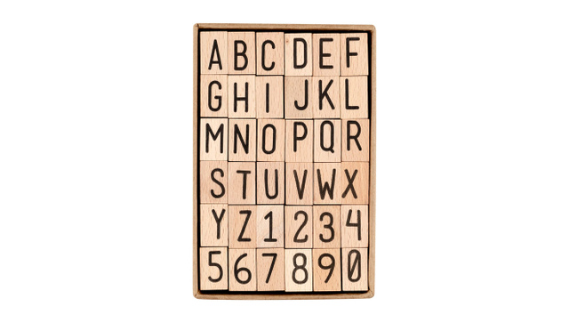 Alpha Wooden Block Stamp Set, 1 of 3