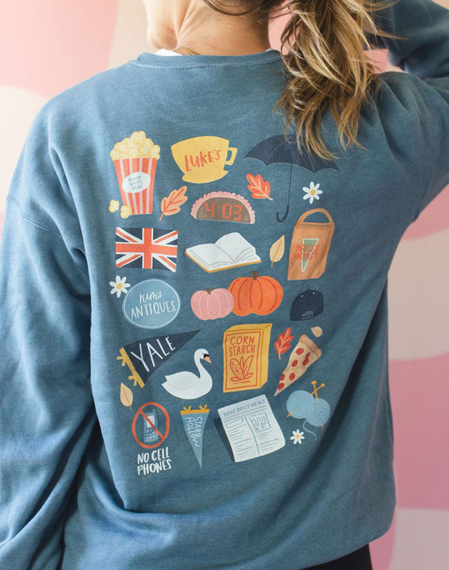 Stars Hollow in the Fall Sweatshirt - Heather Slate, 1 of 4