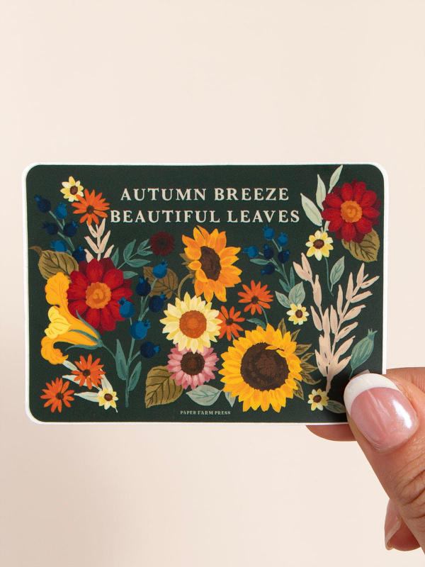 Autumn Breeze Beautiful Leaves Decal Sticker, 1 of 5