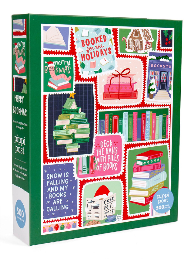 Merry Bookmas Stamps - 500 Piece Christmas Jigsaw Puzzle, 1 of 6