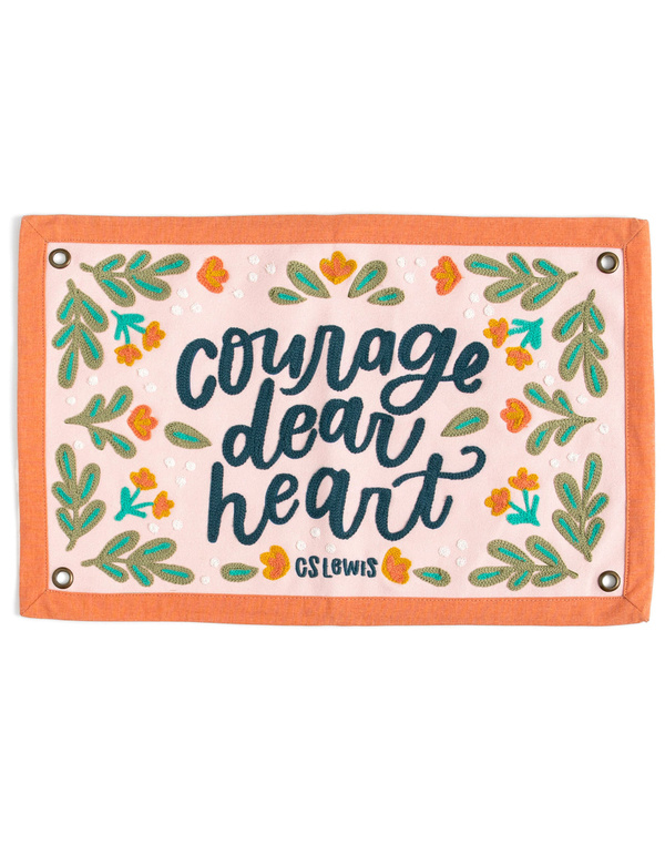 Courage Dear Heart Embroidered Canvas Banner, 5 of 7