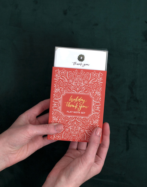 Holiday Floral Thank You Flat Note Set, 5 of 6