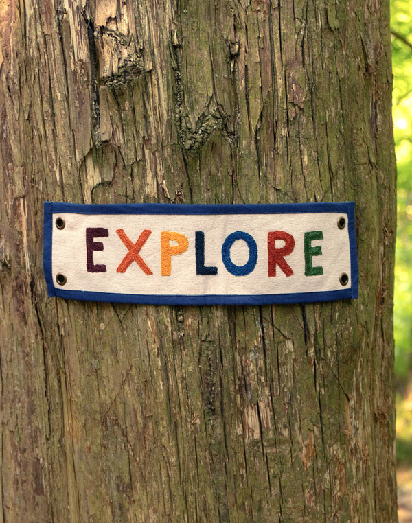 Explore Embroidered Canvas Banner, 2 of 4