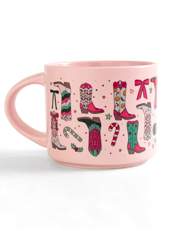 Christmas Western Cowgirl Boots Large Ceramic Mug, 2 of 4