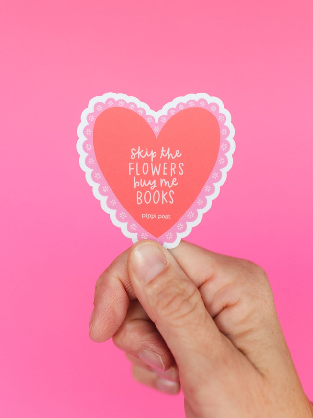 Skip the Flowers Buy Me Books Decal Sticker, 3 of 3