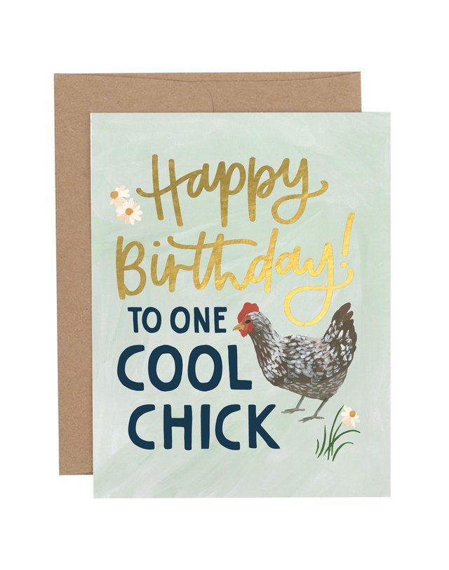 Happy Birthday To One Cool Chick Birthday Greeting Card, 1 of 1
