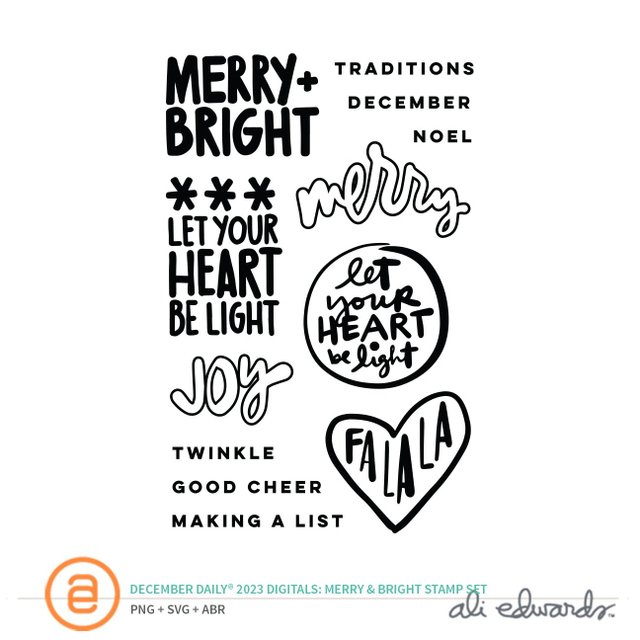 December Daily® 2023 Digital 4×6 Merry & Bright Stamp Set, 1 of 1