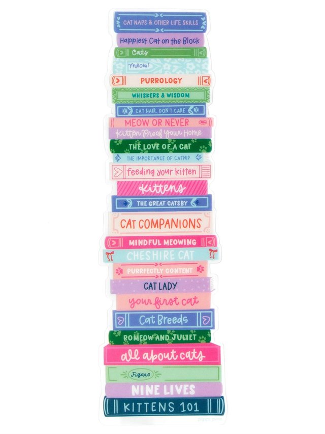 Cat Lover Book Stack Transparent Bookmark, 2 of 2
