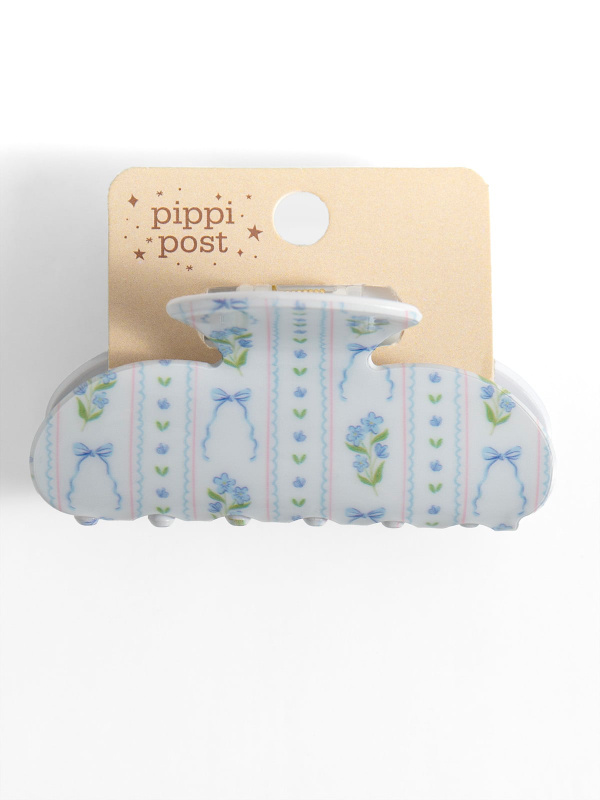 Blue Floral & Coqeutte Bows Claw Hair Clip, 3 of 5
