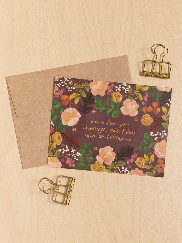 Here For You Sympathy Floral Greeting Card, 2 of 2