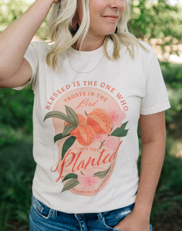 Peach Faith Tee - Ivory, 1 of 4