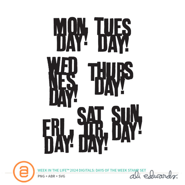Week In The Life™ 2024 Days Of The Week Digital Stamp Set, 1 of 1
