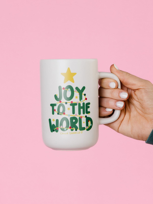 Joy to the World Christmas Tall Ceramic Mug, 1 of 6