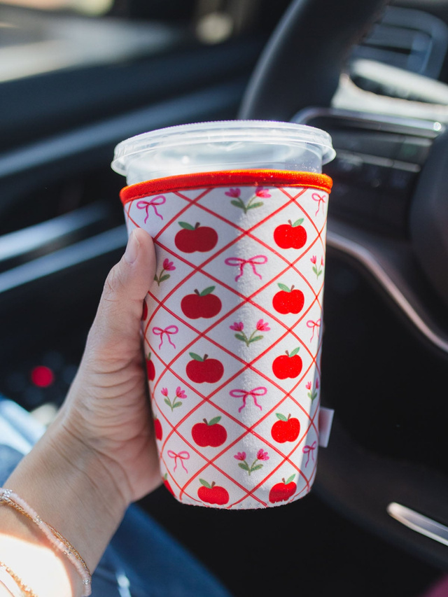 Apples & Bows Teacher Drink Sleeve, 3 of 8