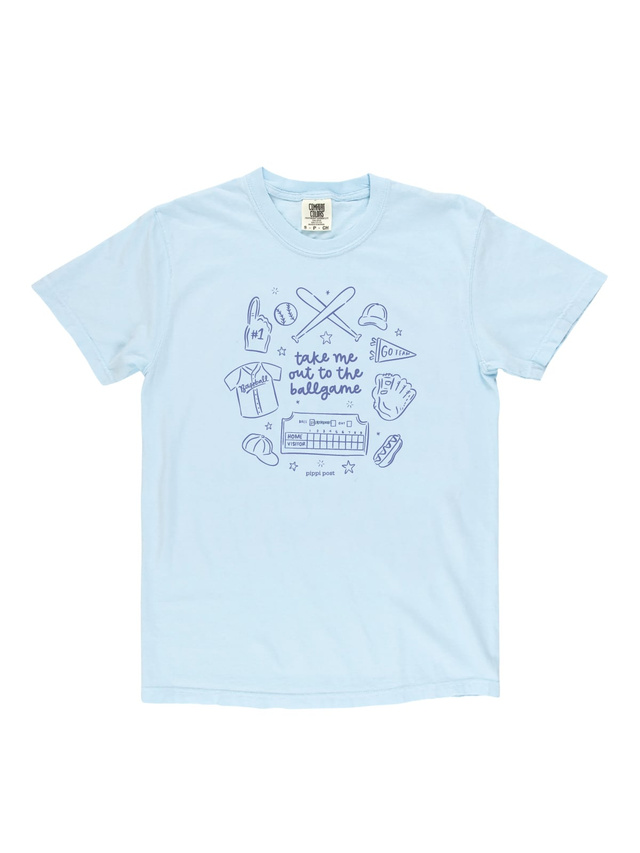 Take Me Out To The Ballgame Baseball Tee - Chambray, 2 of 2