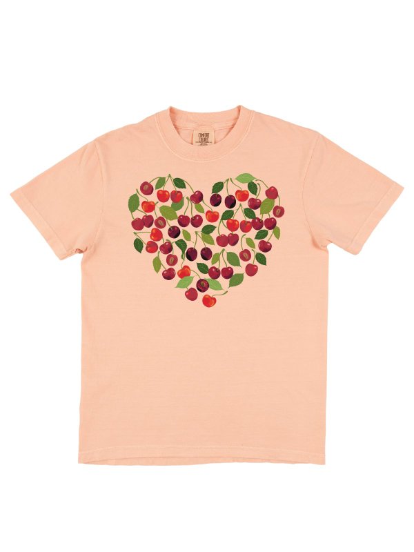 Cherry Grove Heart Tee - Peachy Pink, 3 of 4