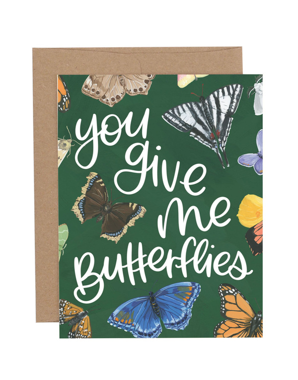 You Give Me Butterflies Anniversary Greeting Card, 1 of 1