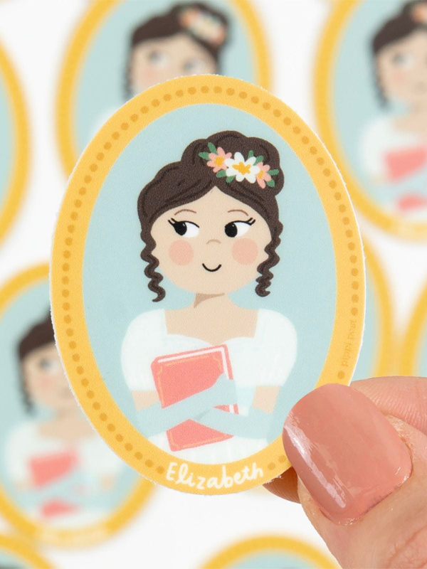 Pride and Prejudice Elizabeth Bennet Portrait Decal Sticker, 1 of 3