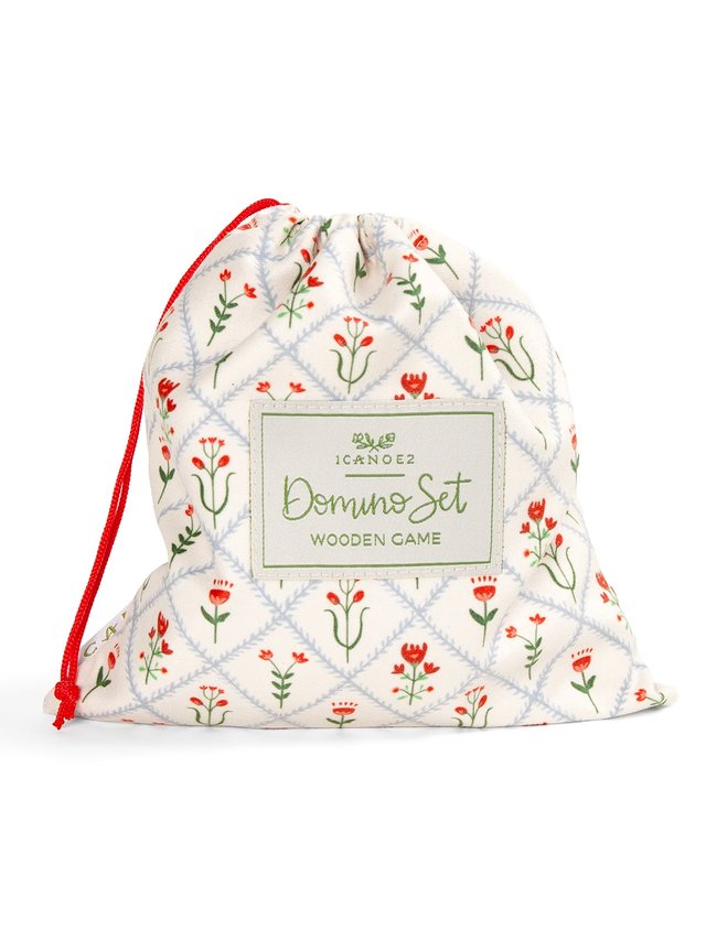 Scandinavian Floral Diamond Wooden Domino Game Set, 5 of 6