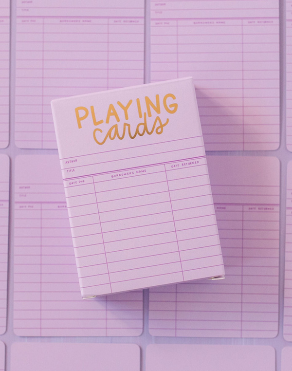 Lilac Library Card Deck Of Playing Cards, 1 of 7