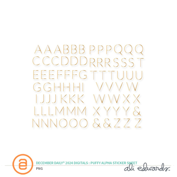 December Daily® 2024 Digital Puffy Alpha Sticker Sheet, 1 of 1