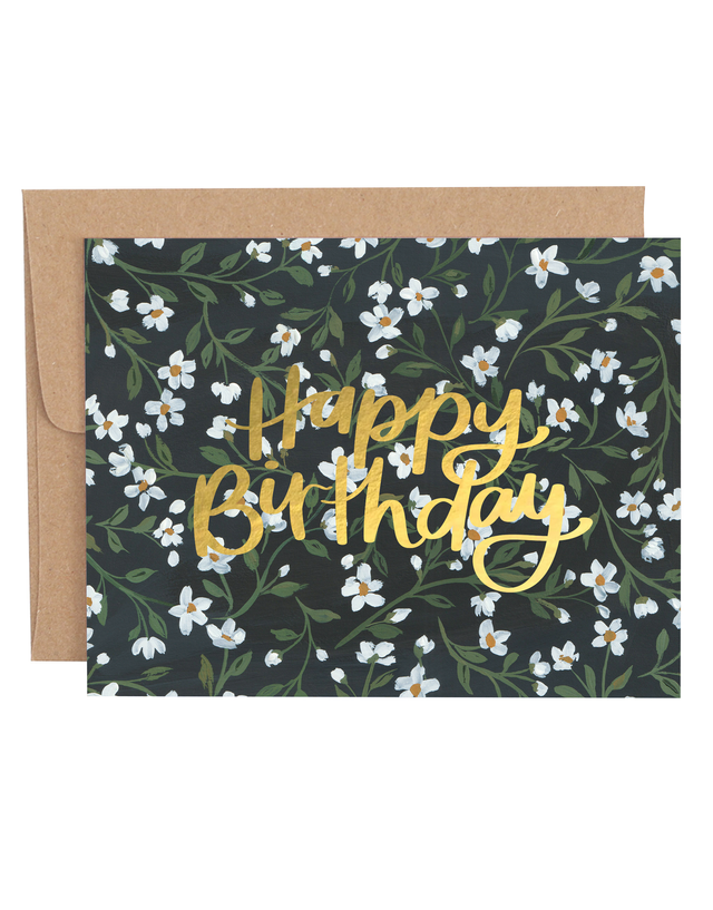 Vintage Floral Birthday Greeting Card, 1 of 1