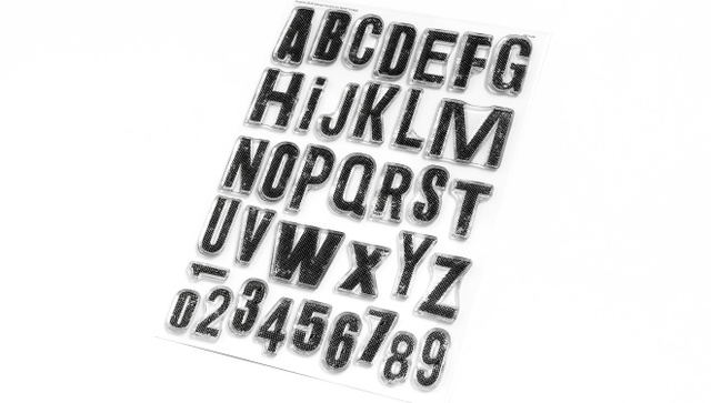Stamp Set : 6×8 Textured Alphabet, 2 of 6