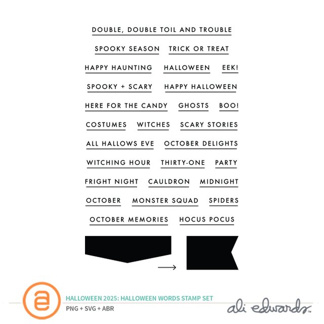Halloween Words Digital Stamp Set, 1 of 1