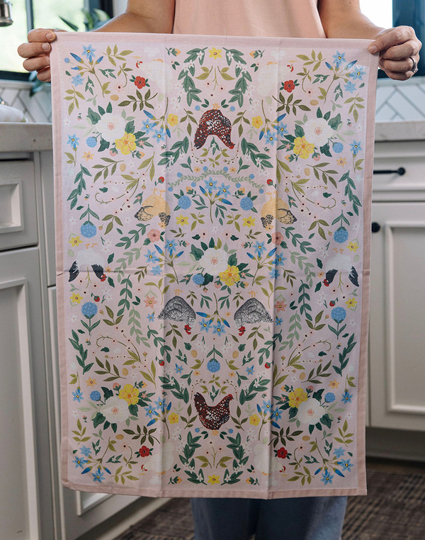 Chickens & Flowers Tea Towel, 3 of 7