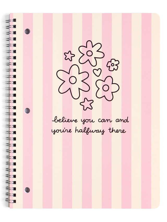 Bloom & Believe Floral Stripes Spiral Notebook, 1 of 3